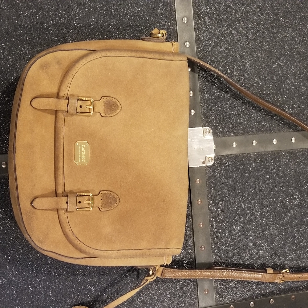 Crossbody, suede, Ralph Lauren bag.